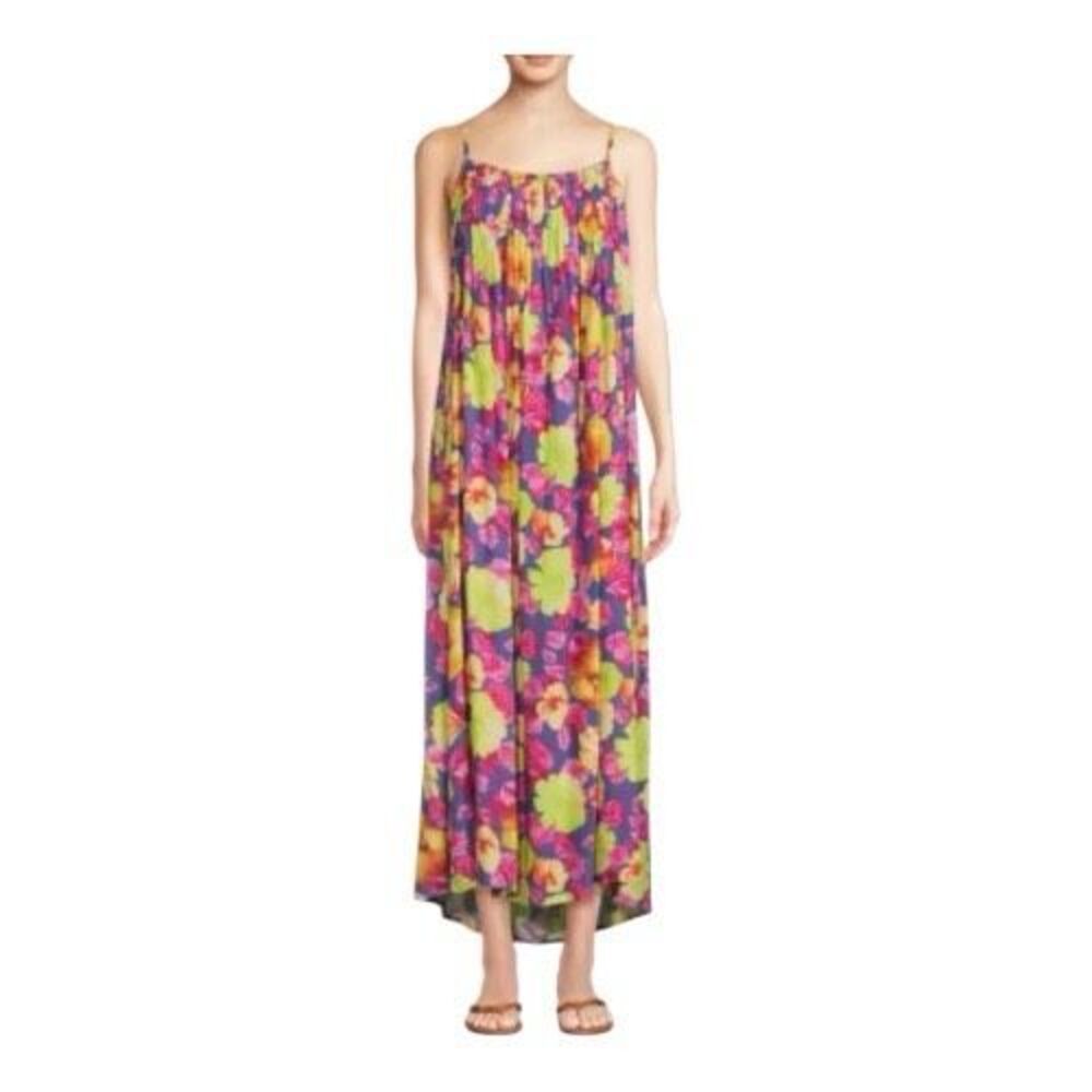 Area Stars Women’s‎ Hibiscus Multicolor Tropical Casual Resort Maxi Dress Large